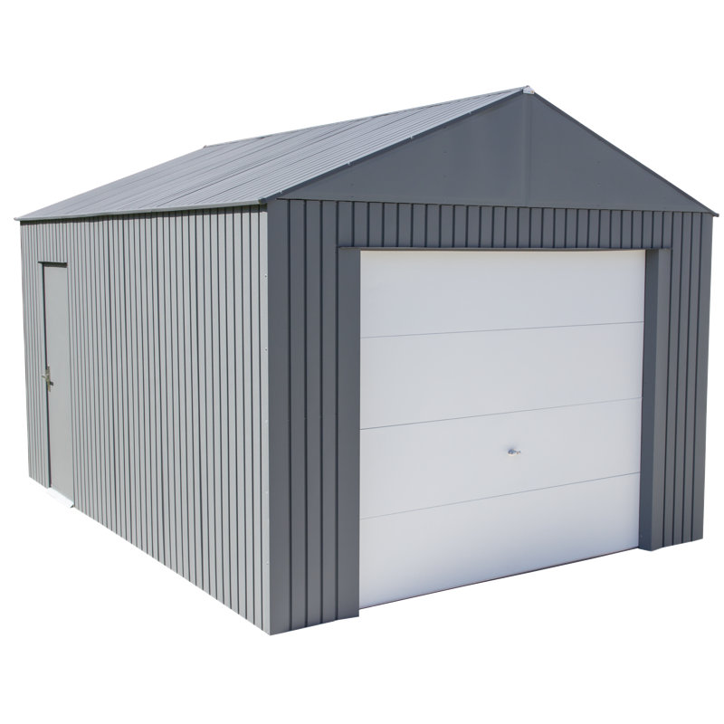 sojag everest 12 ft. w x 15 ft. d metal garage shed wayfair